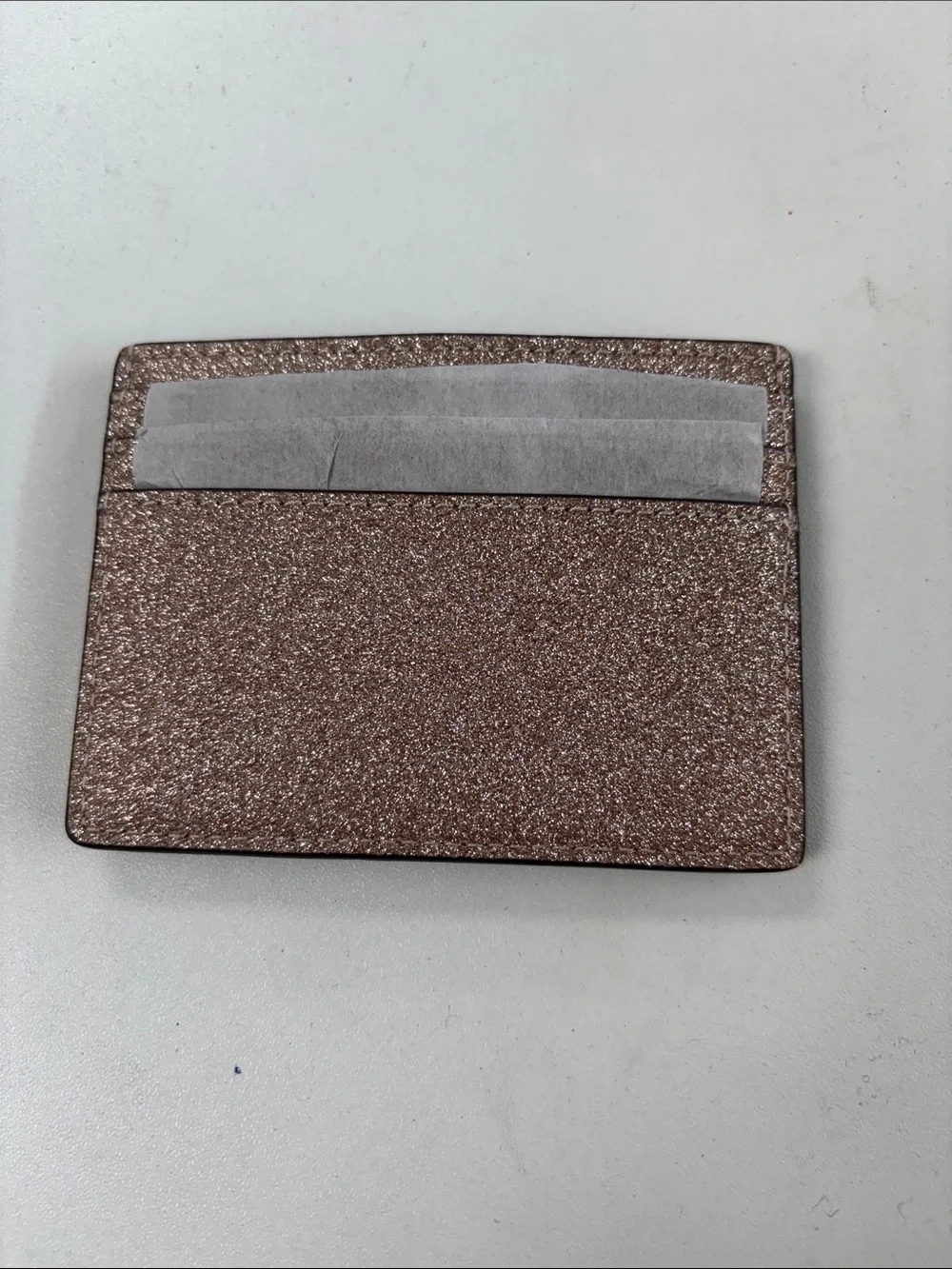 kate spade Rose Gold Glitter Card Holder